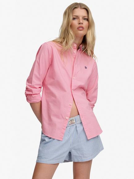Superdry Slim Oxford Button Down Long Sleeve Shirt, Pink
