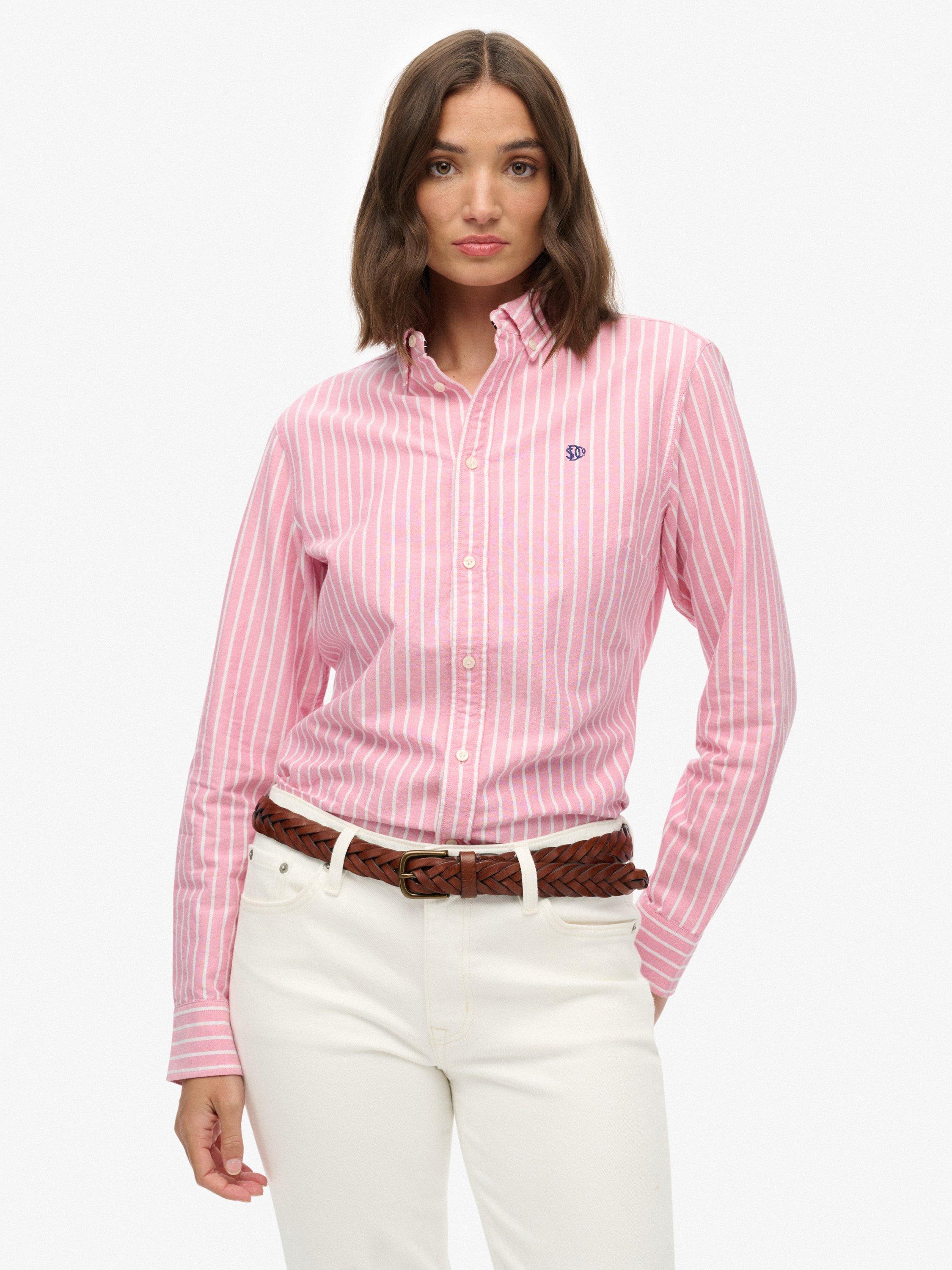 Product image 1 of 6, which shows Superdry Slim Oxford Button Down Long Sleeve Shirt, Broker, 14