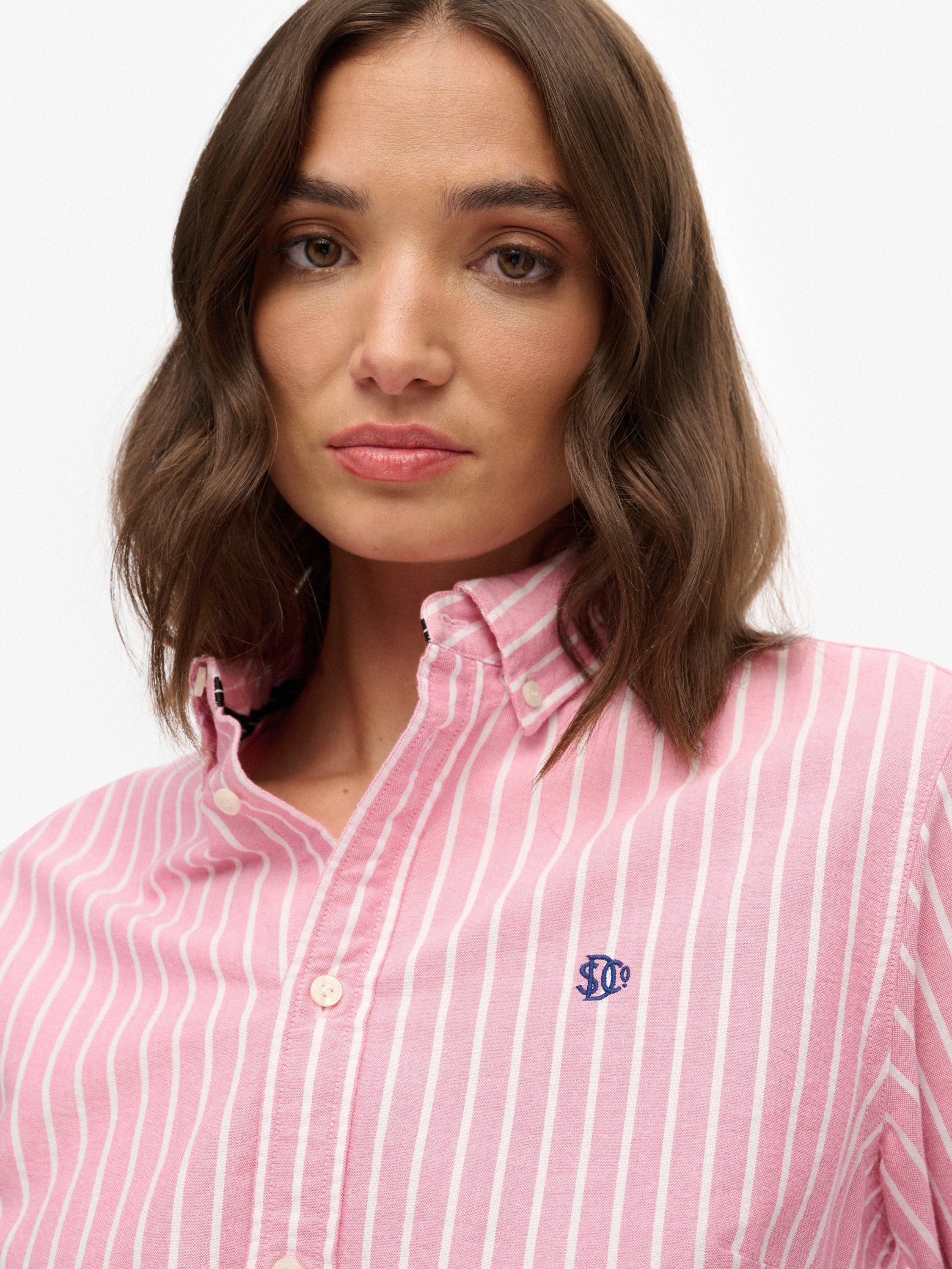 Product image 5 of 6, which shows Superdry Slim Oxford Button Down Long Sleeve Shirt, Broker, 14