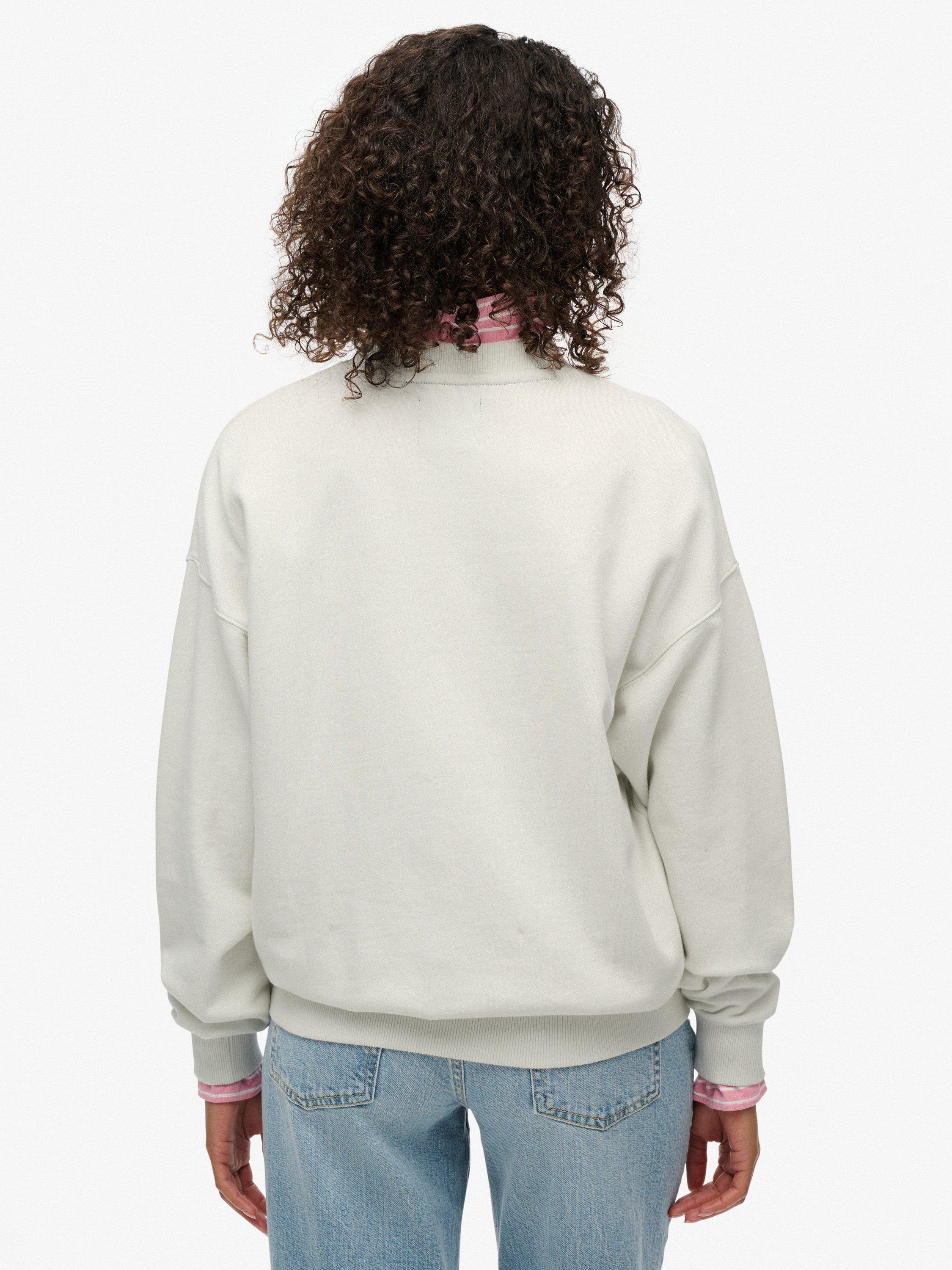 Product image 2 of 6, which shows Superdry Night Garden Oversized Crew Sweatshirt, White, 6