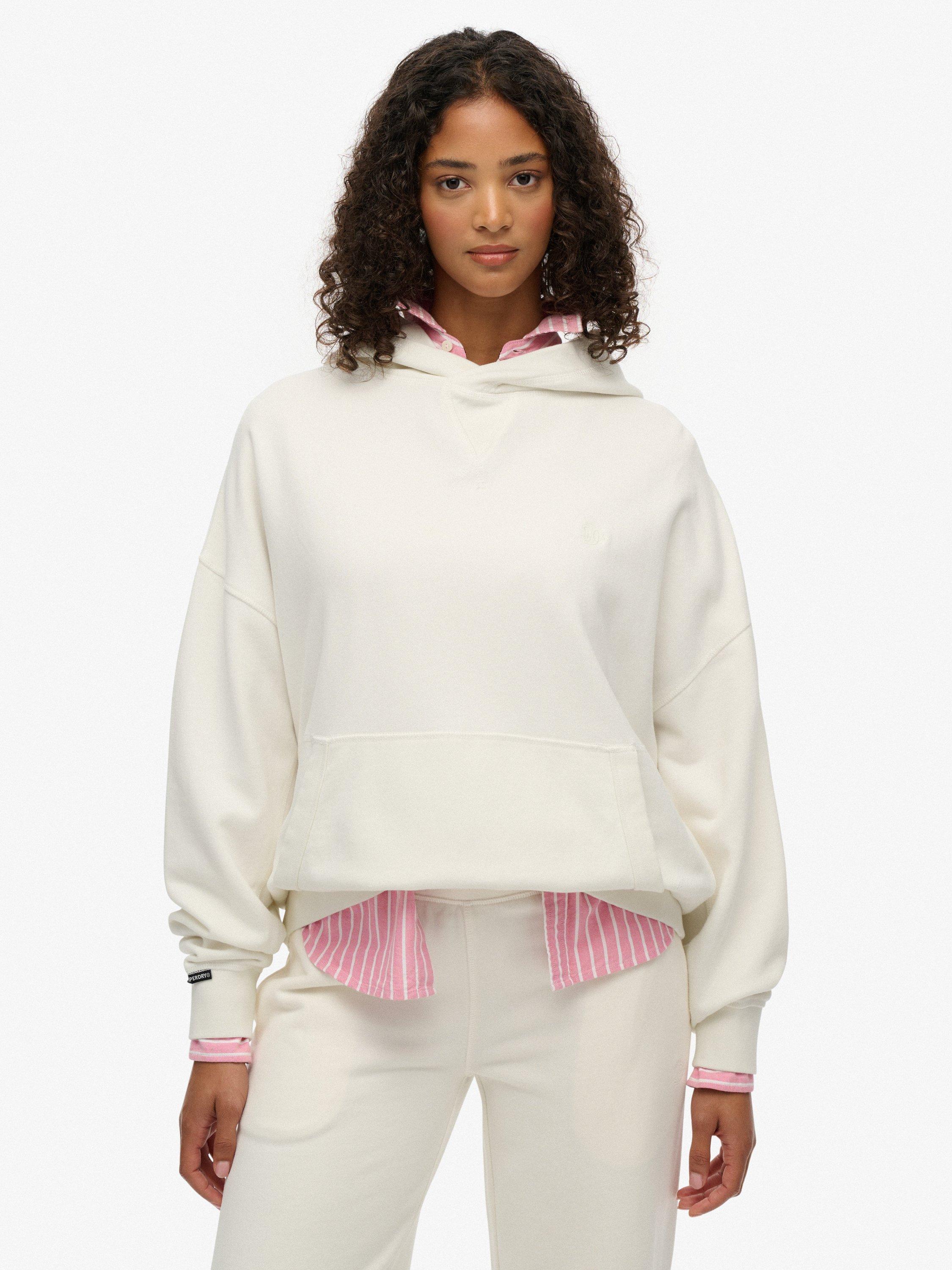 Product image 1 of 5, which shows Superdry Studios Relaxed Hoodie, Off White, 14