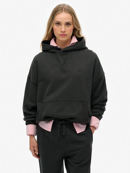 Superdry Studios Relaxed Hoodie, Washed Black, Washed Black