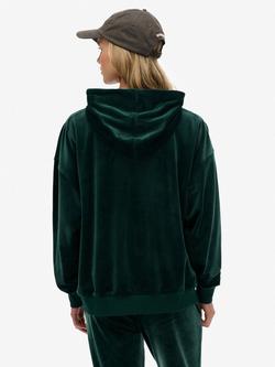 Superdry Country Club Velour Zip Hoodie, Green - view 2, Green