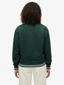 Superdry Country Club Embossed 1/2 Zip Jumper, Enamel Green - view 2, Enamel Green