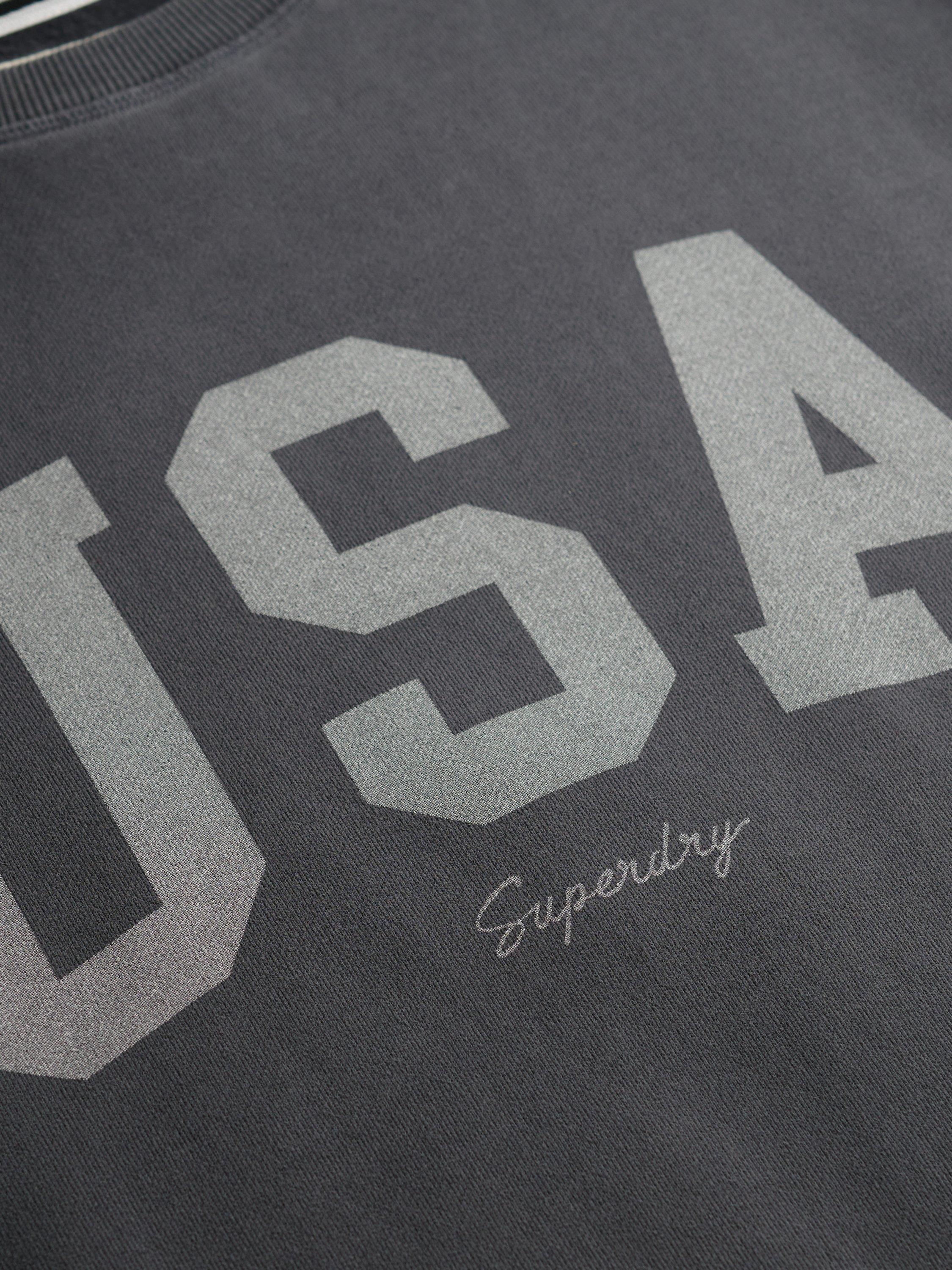 Product image 6 of 6, which shows Superdry Athletic Essentials Relaxed Crew Sweatshirt, Charcoal, 10