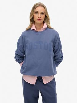 Superdry Athletic Essentials Relaxed Crew Sweatshirt, Navy, Navy