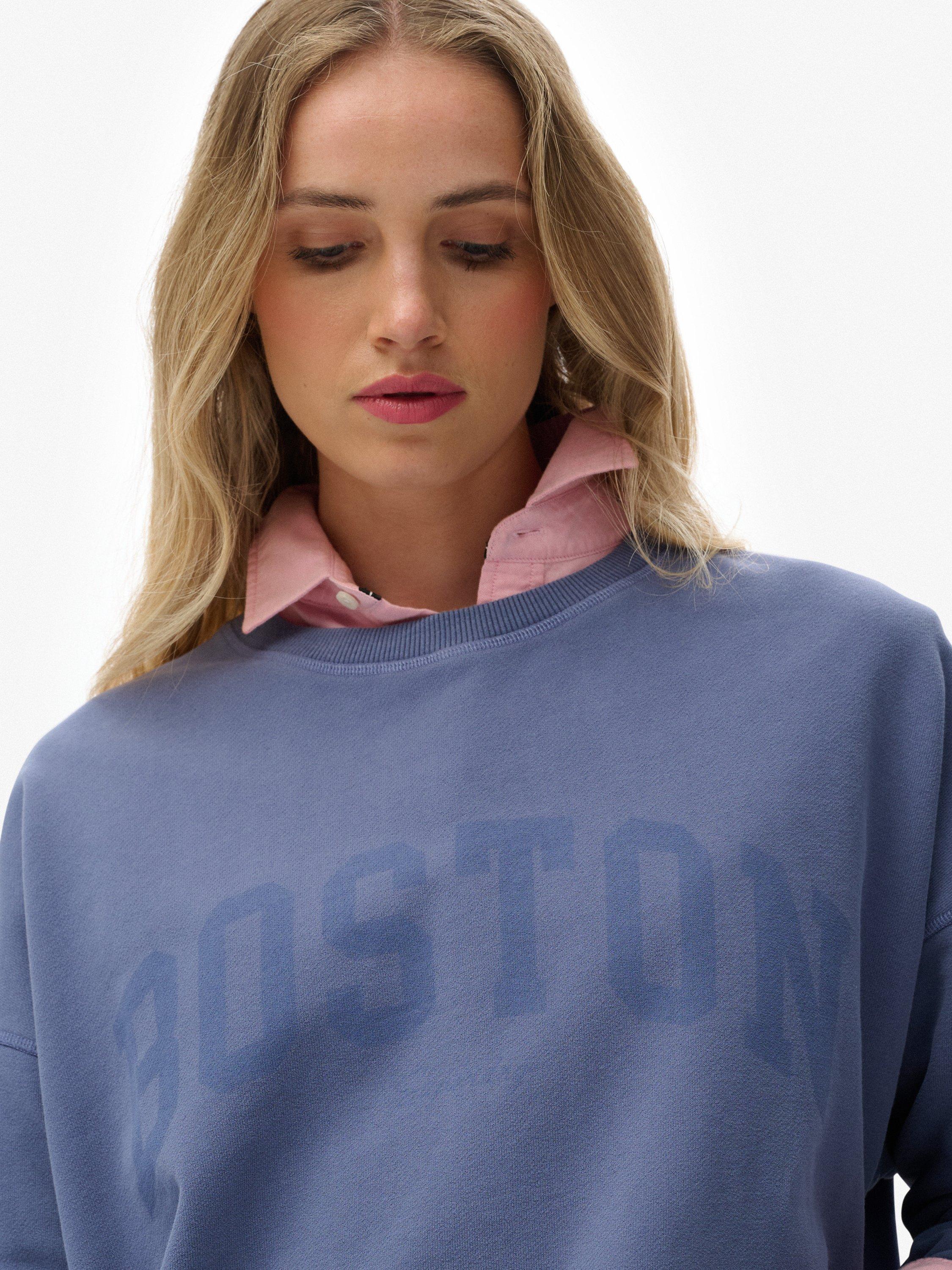 Product image 4 of 6, which shows Superdry Athletic Essentials Relaxed Crew Sweatshirt, Navy, 12