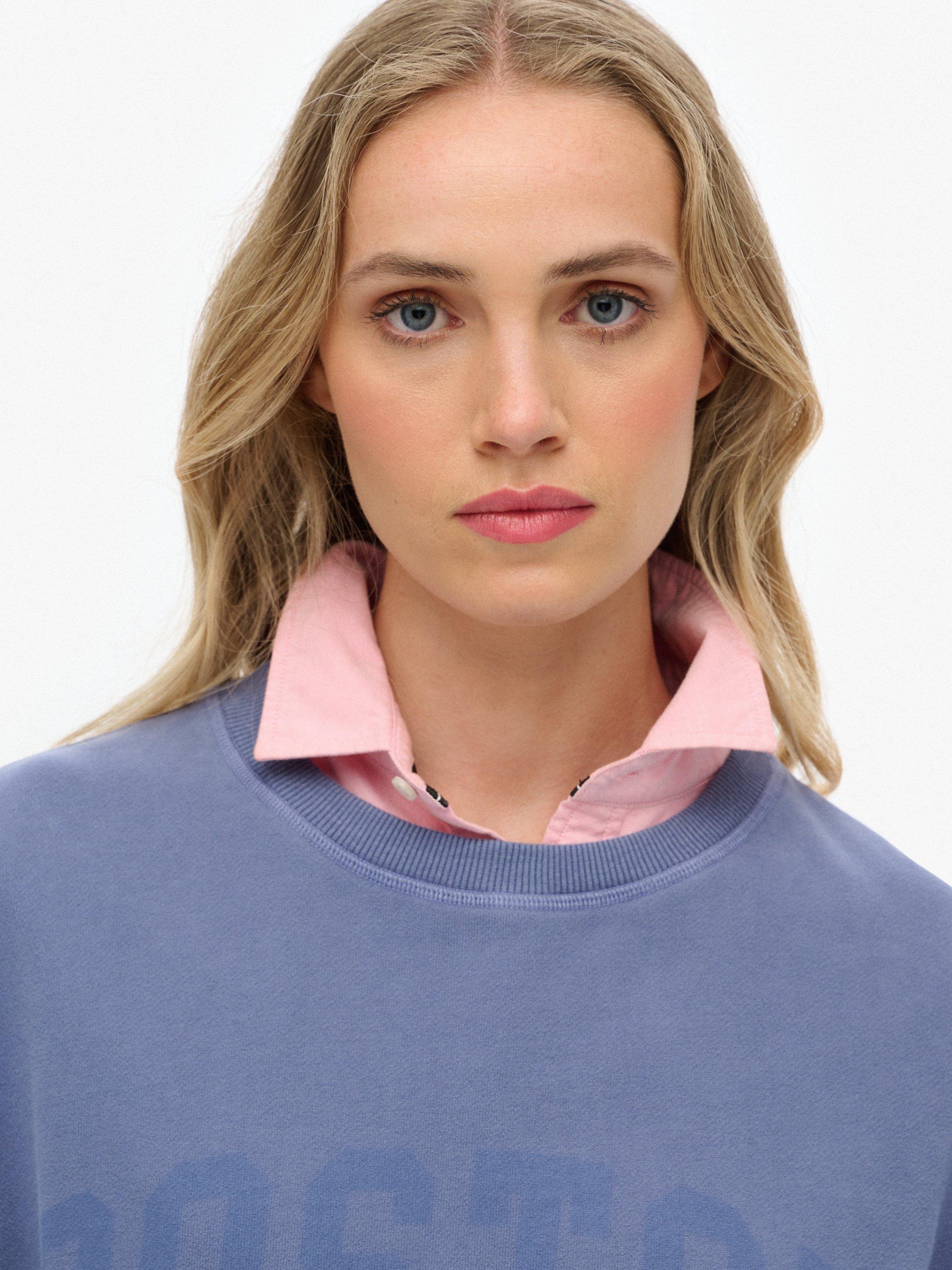 Product image 5 of 6, which shows Superdry Athletic Essentials Relaxed Crew Sweatshirt, Navy, 12