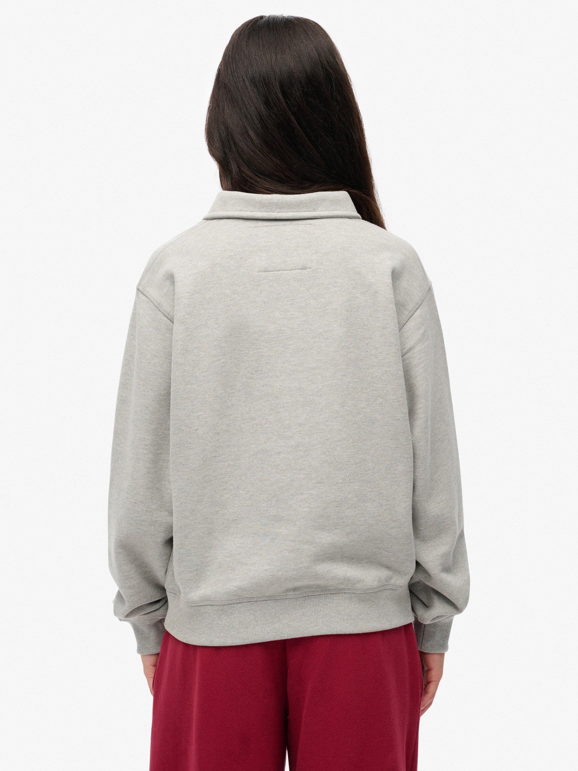 Product image 2 of 6, which shows Superdry Athletic Collared 1/2 Zip Jumper, Grey Marl, 12