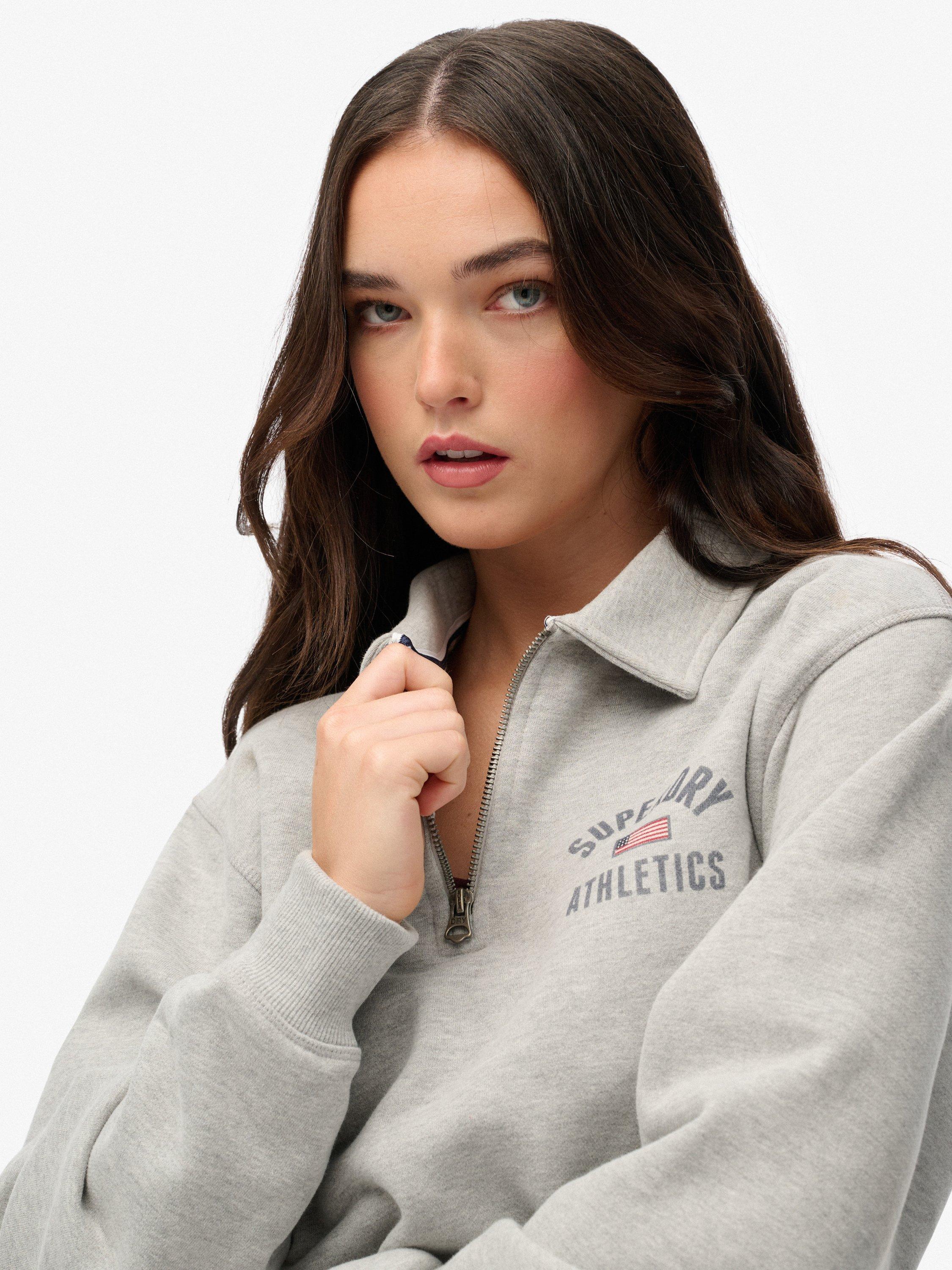 Product image 4 of 6, which shows Superdry Athletic Collared 1/2 Zip Jumper, Grey Marl, 12