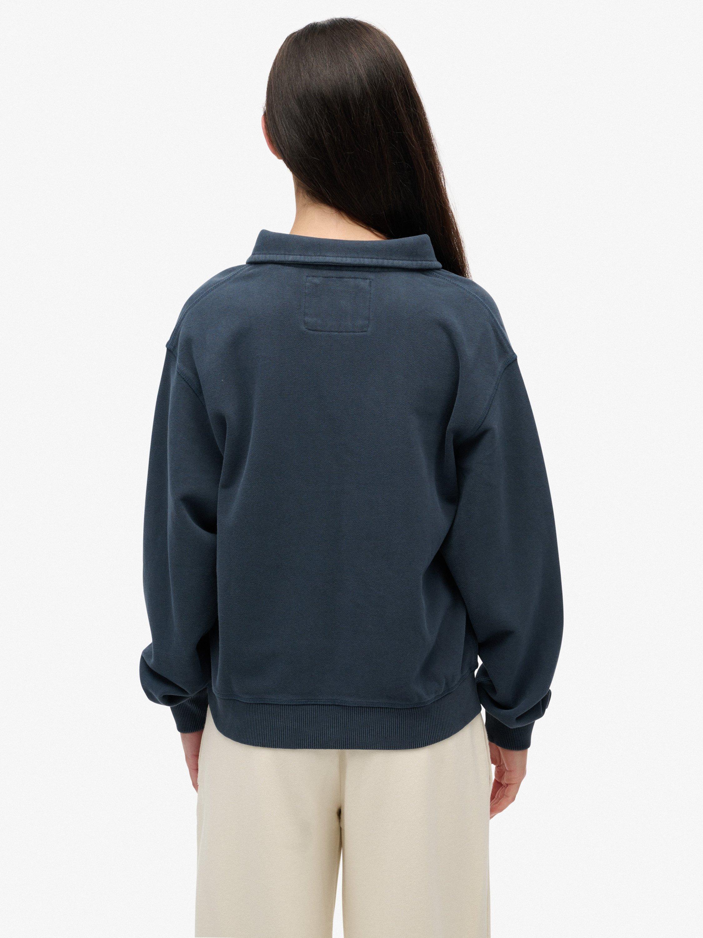 Product image 2 of 6, which shows Superdry Athletic Collared 1/2 Zip Jumper, Eclipse Navy, 14