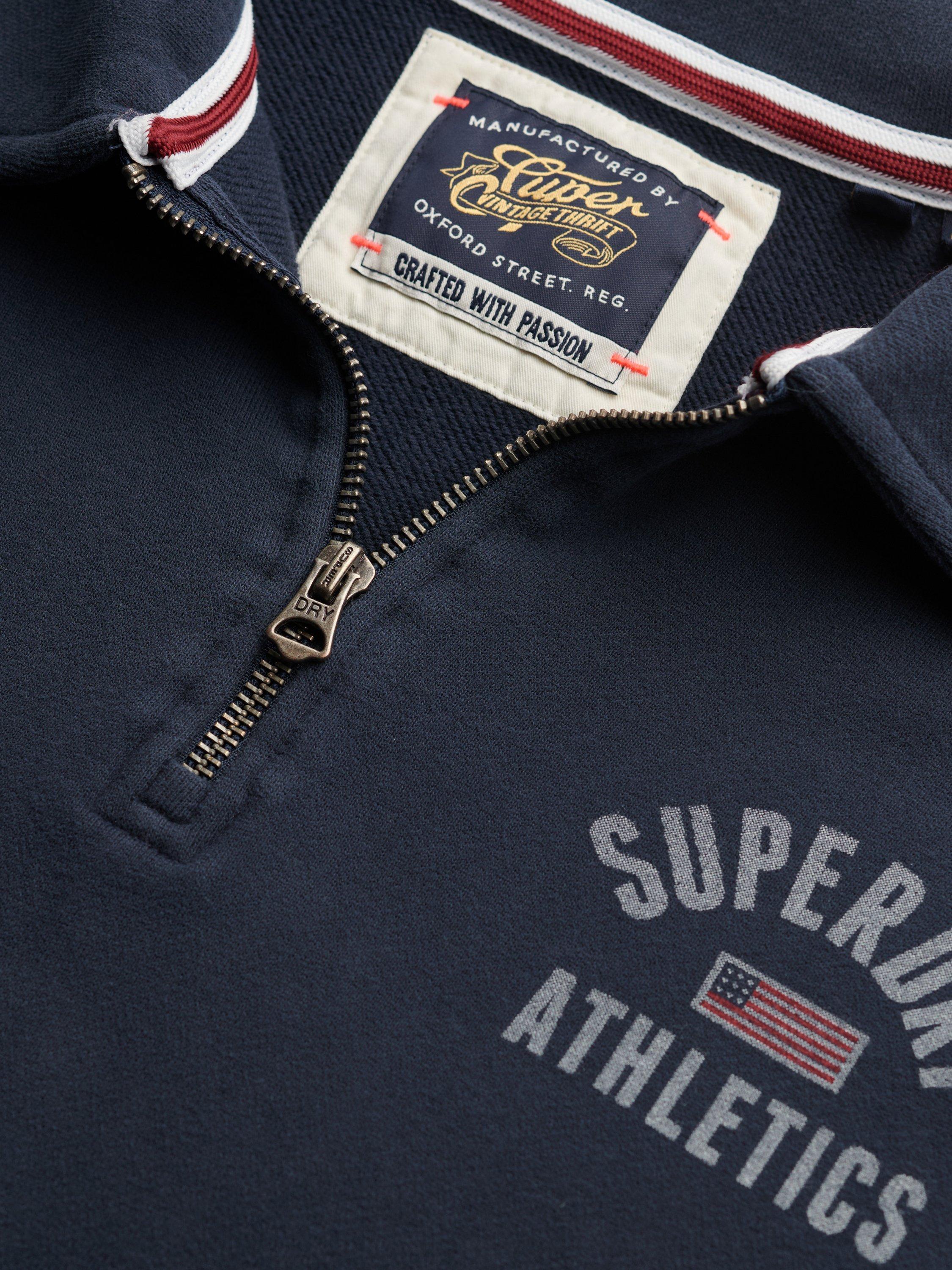 Product image 6 of 6, which shows Superdry Athletic Collared 1/2 Zip Jumper, Eclipse Navy, 14