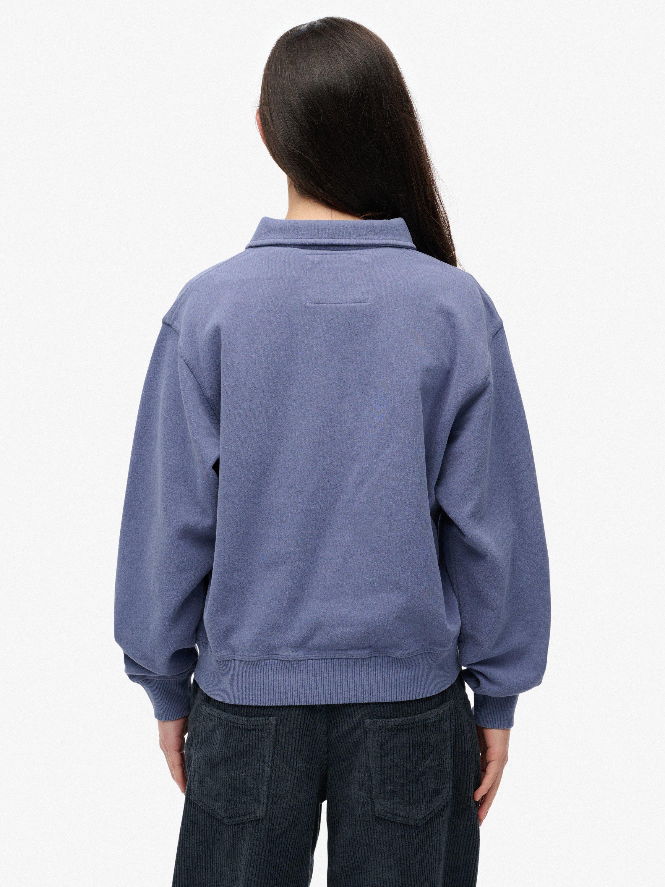Product image 2 of 6, which shows Superdry Athletic Collared 1/2 Zip Jumper, Mariner Navy, 6