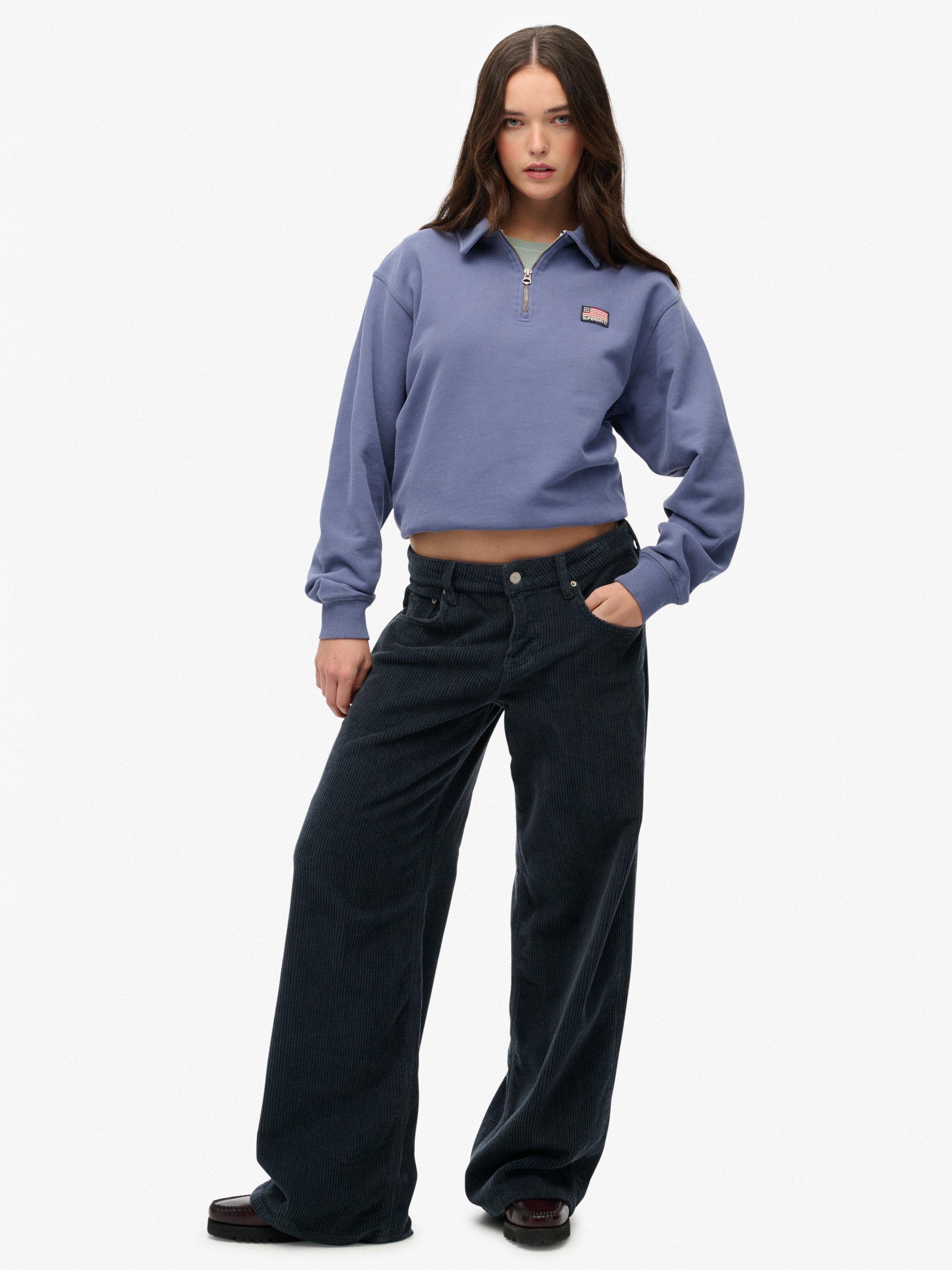 Product image 3 of 6, which shows Superdry Athletic Collared 1/2 Zip Jumper, Mariner Navy, 6