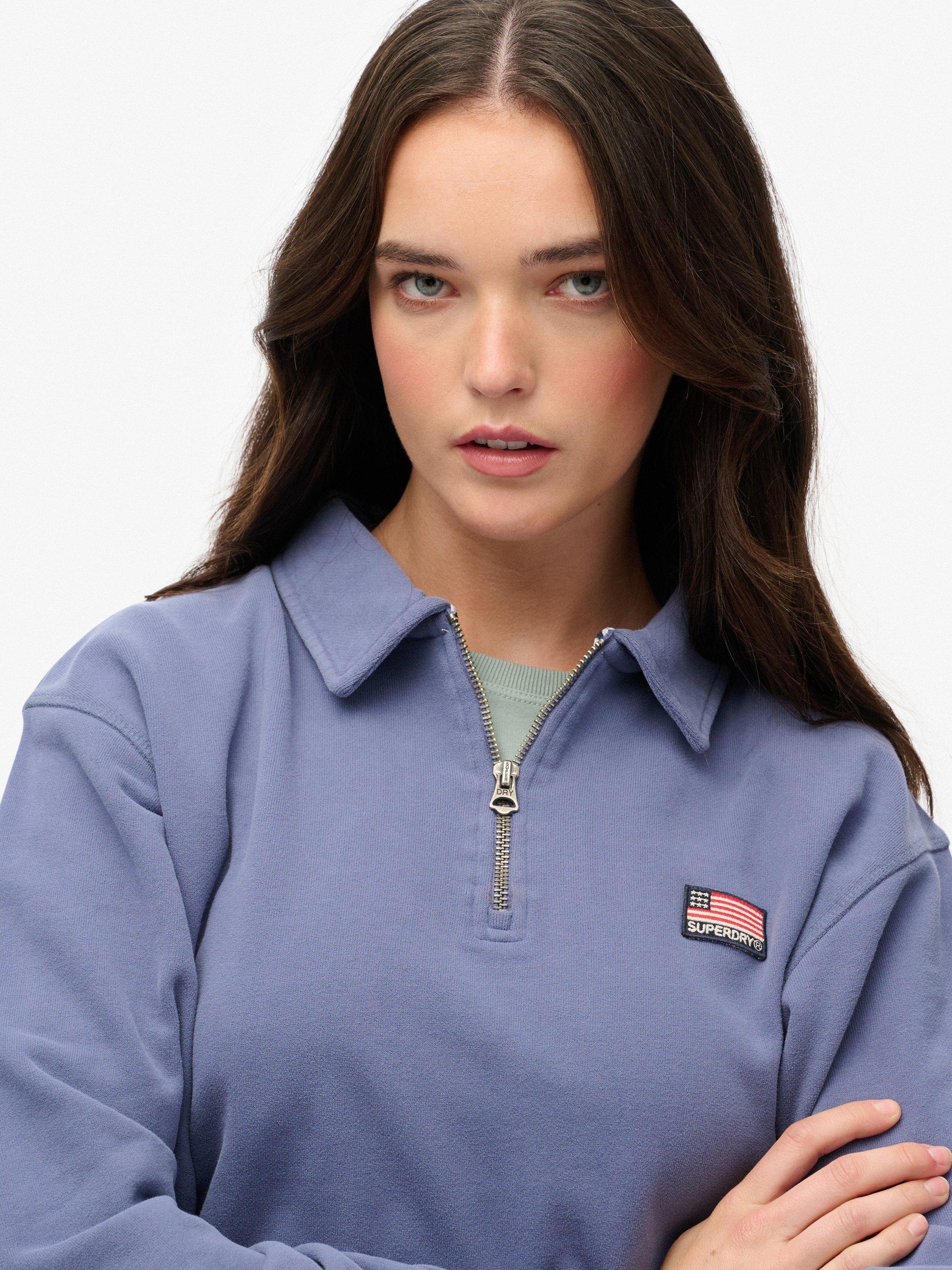 Product image 5 of 6, which shows Superdry Athletic Collared 1/2 Zip Jumper, Mariner Navy, 6