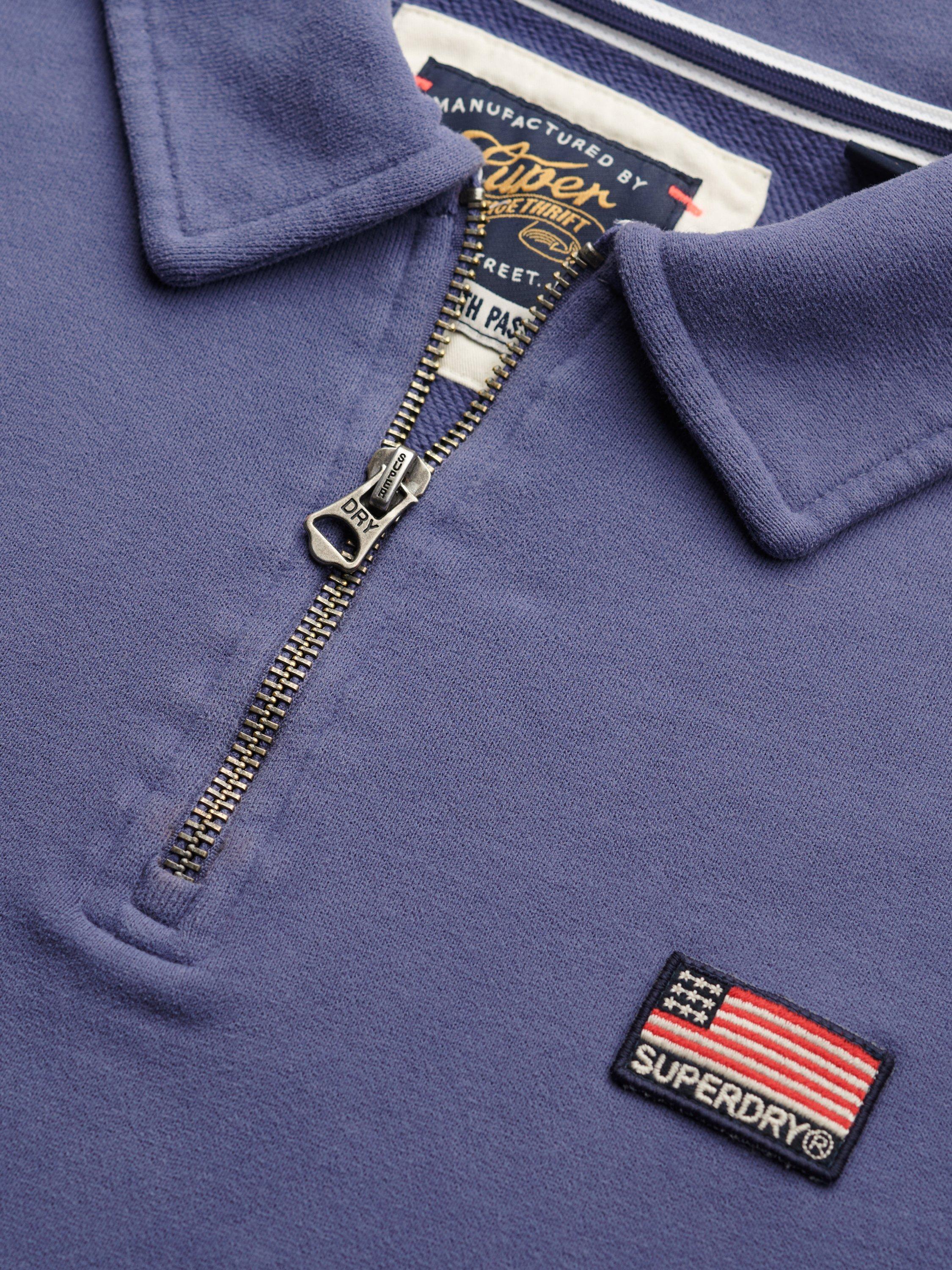 Product image 6 of 6, which shows Superdry Athletic Collared 1/2 Zip Jumper, Mariner Navy, 6