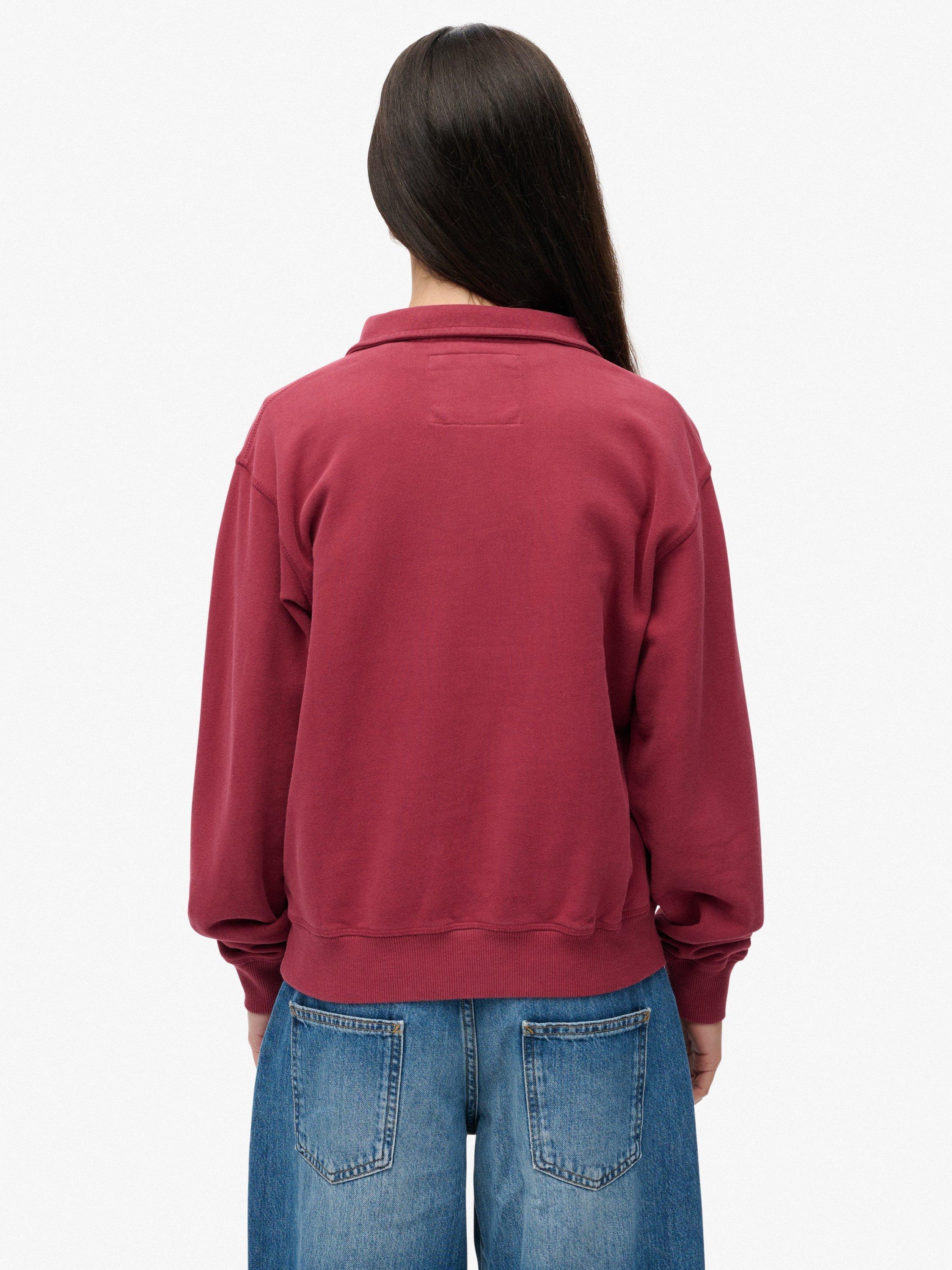 Product image 2 of 6, which shows Superdry Athletic Collared 1/2 Zip Jumper, Bordeaux Red, 14
