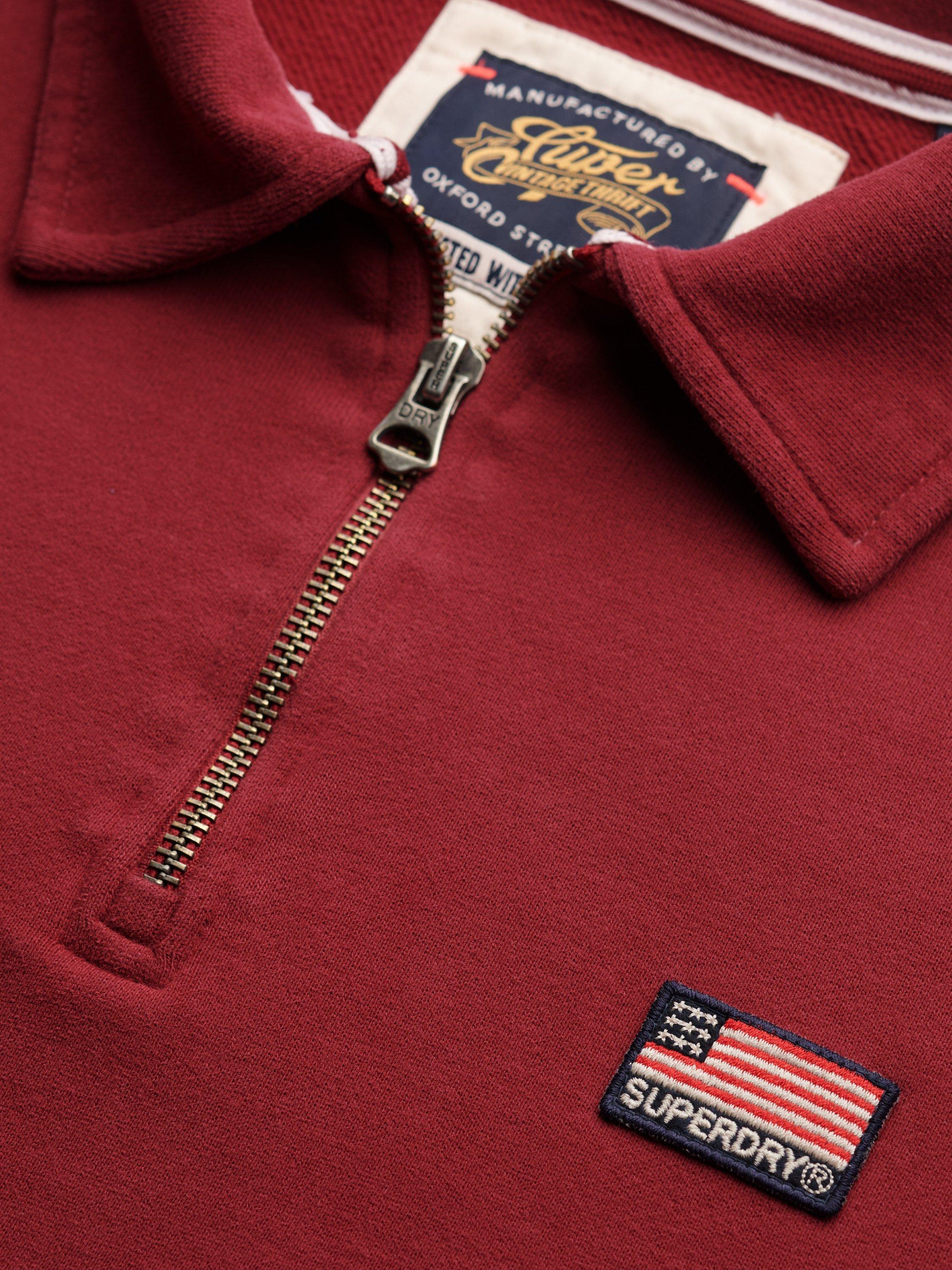 Product image 6 of 6, which shows Superdry Athletic Collared 1/2 Zip Jumper, Bordeaux Red, 14