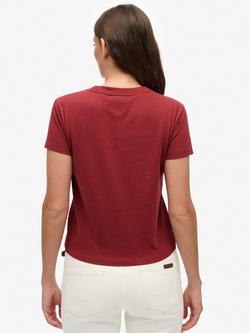 Superdry Essential Logo Fitted T-Shirt - view 2, Bordeaux Red