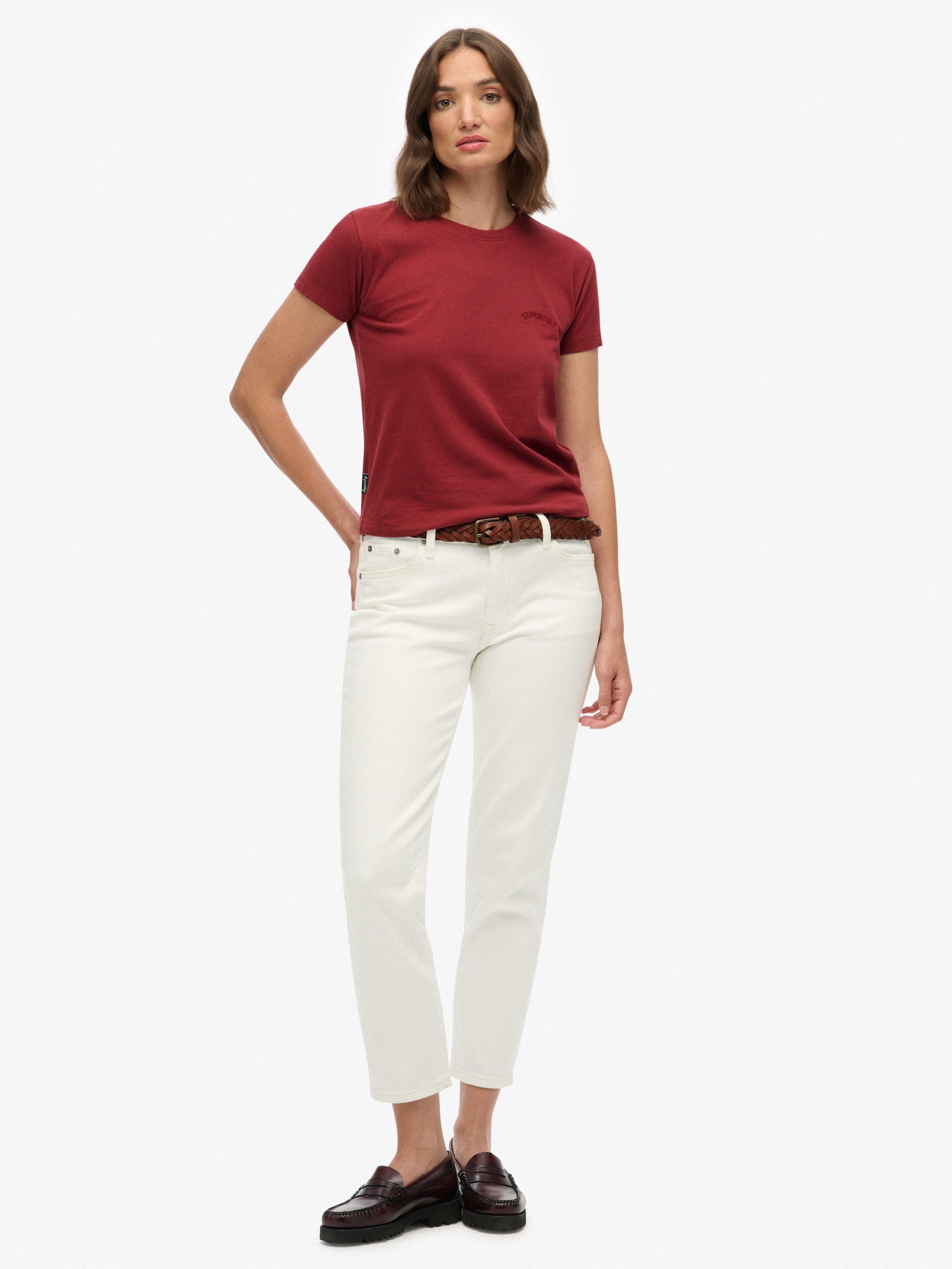 Product image 3 of 6, which shows Superdry Essential Logo Fitted T-Shirt, Bordeaux Red, 6