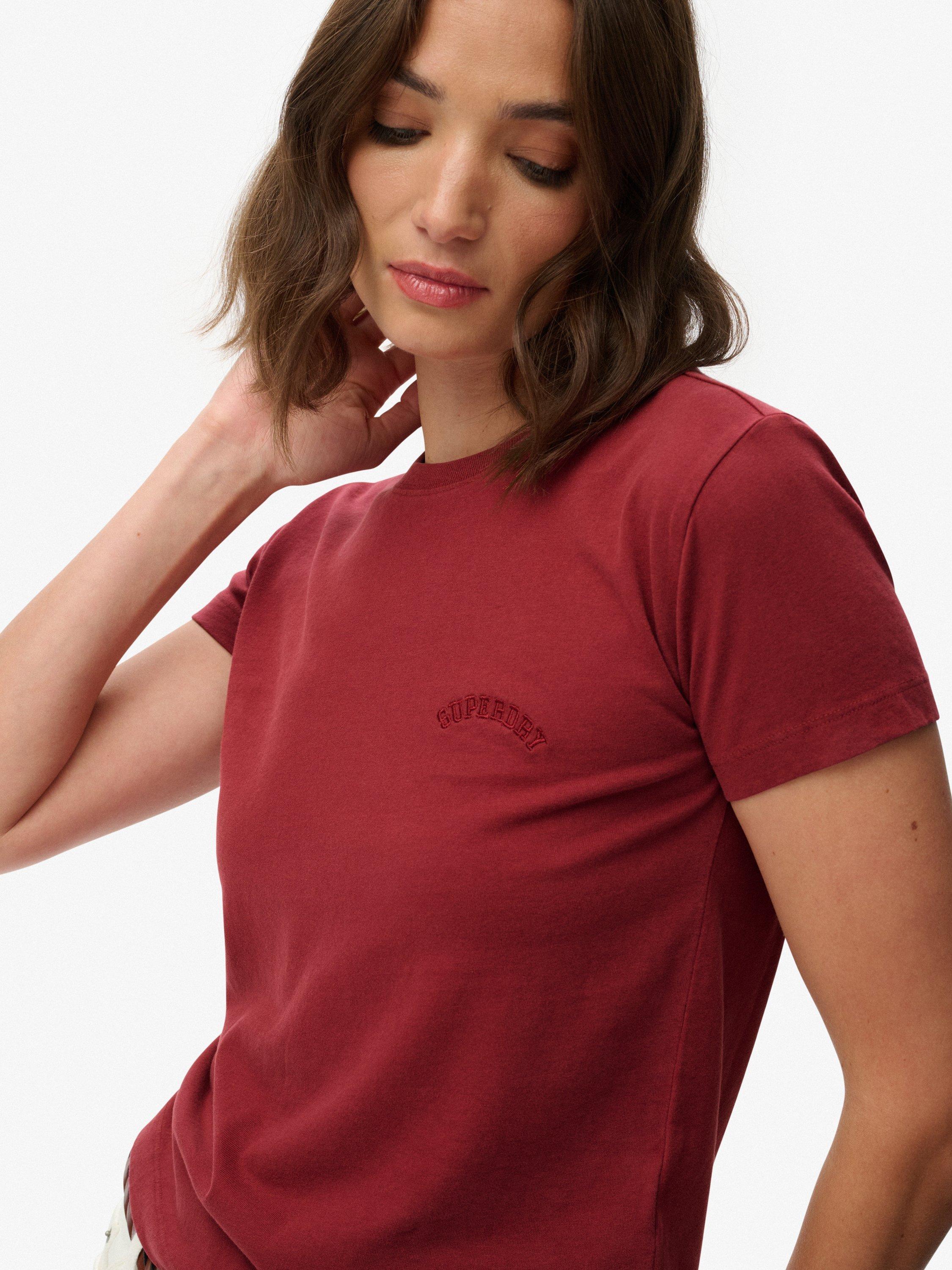 Product image 4 of 6, which shows Superdry Essential Logo Fitted T-Shirt, Bordeaux Red, 6