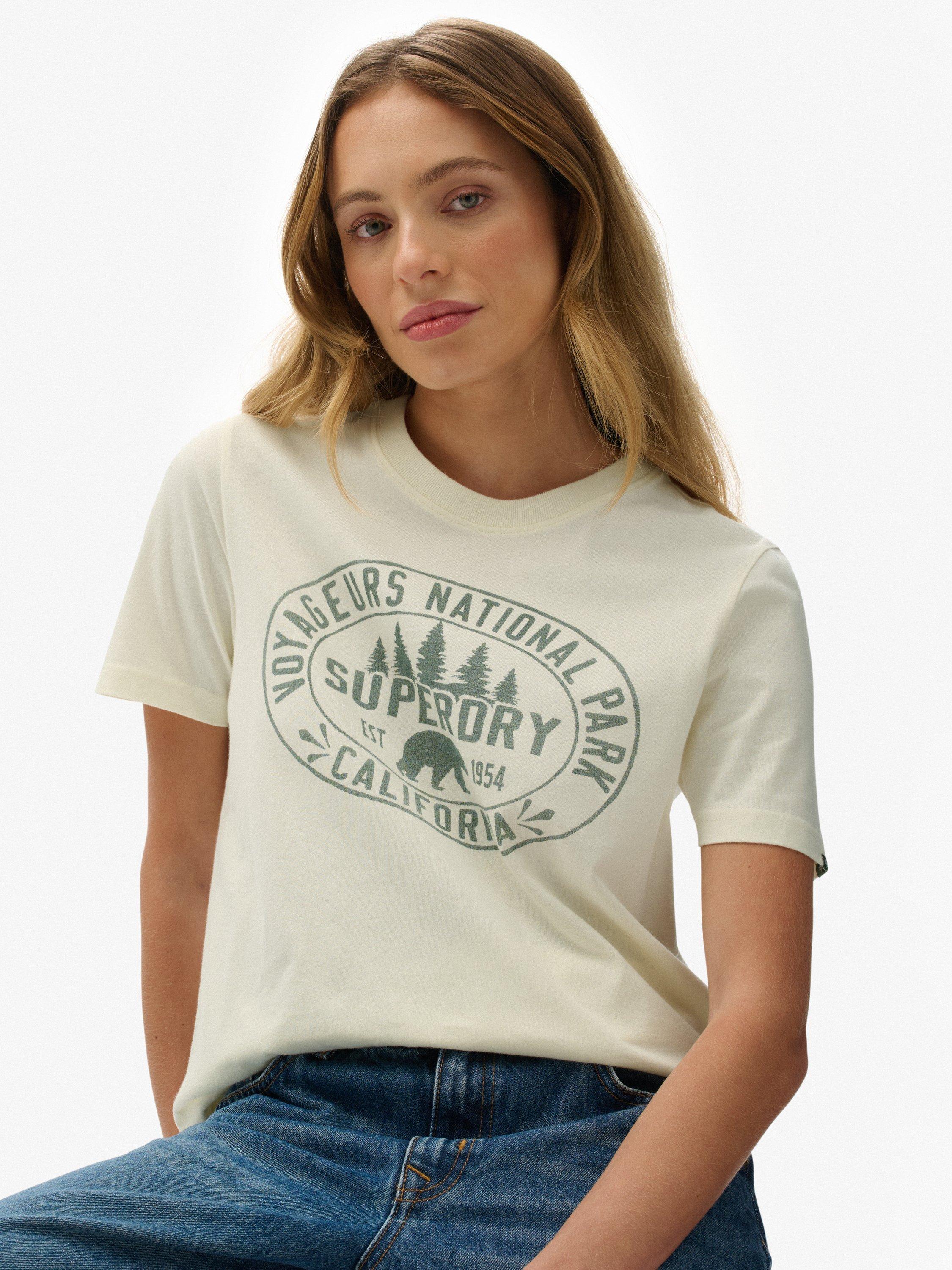 Product image 4 of 6, which shows Superdry Lo-fi Outdoors Relaxed T-Shirt, Off White, 6