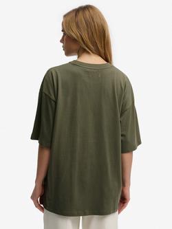 Superdry Tattoo Embellished Oversized T-Shirt - view 2, Dusty Olive Green