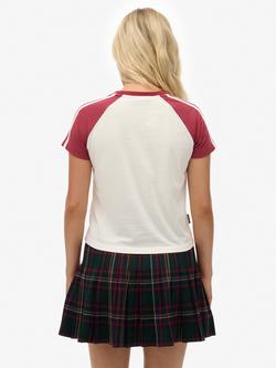 Superdry Essential Logo Retro T-Shirt, Desert Bone/Red - view 2, Desert Bone/Red