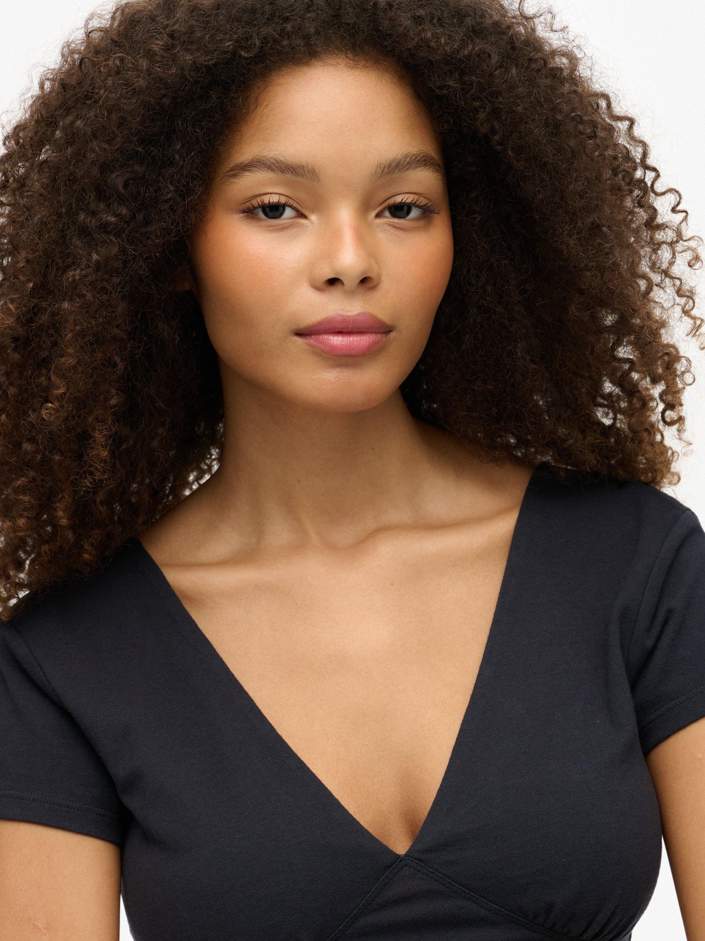 Product image 5 of 5, which shows Superdry Cap Sleeve Corset Top, Eclipse Navy, 6