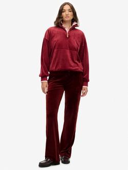Superdry Country Club Velour Joggers, Stanton Red, Stanton Red