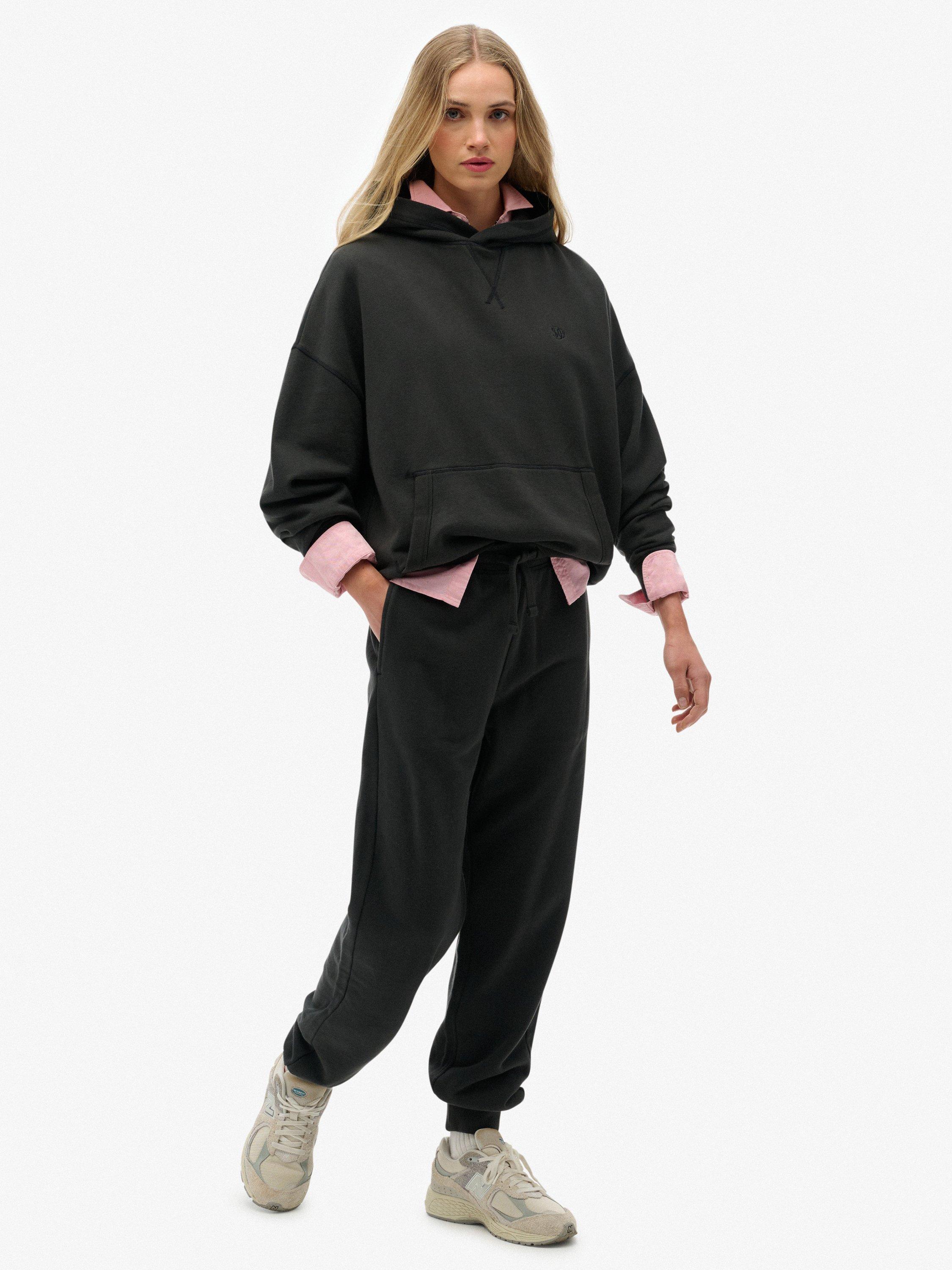 Product image 3 of 7, which shows Superdry Studios Cuffed Joggers, Washed Black, 14