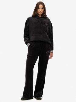 Superdry Country Club Velour Straight Joggers, Blackboard, Blackboard