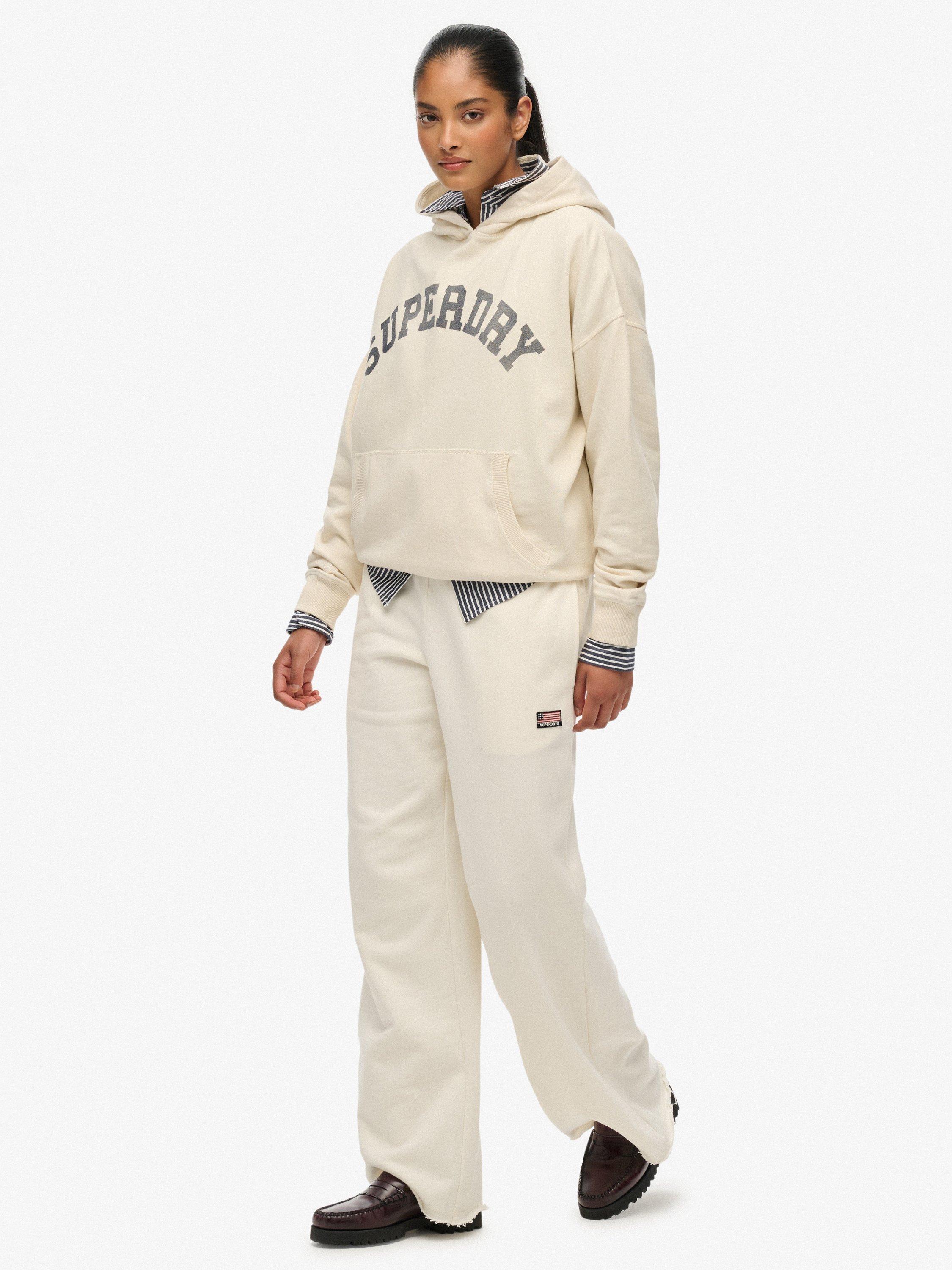 Product image 3 of 7, which shows Superdry Athletic Essentials Straight Leg Joggers, Off White, 6