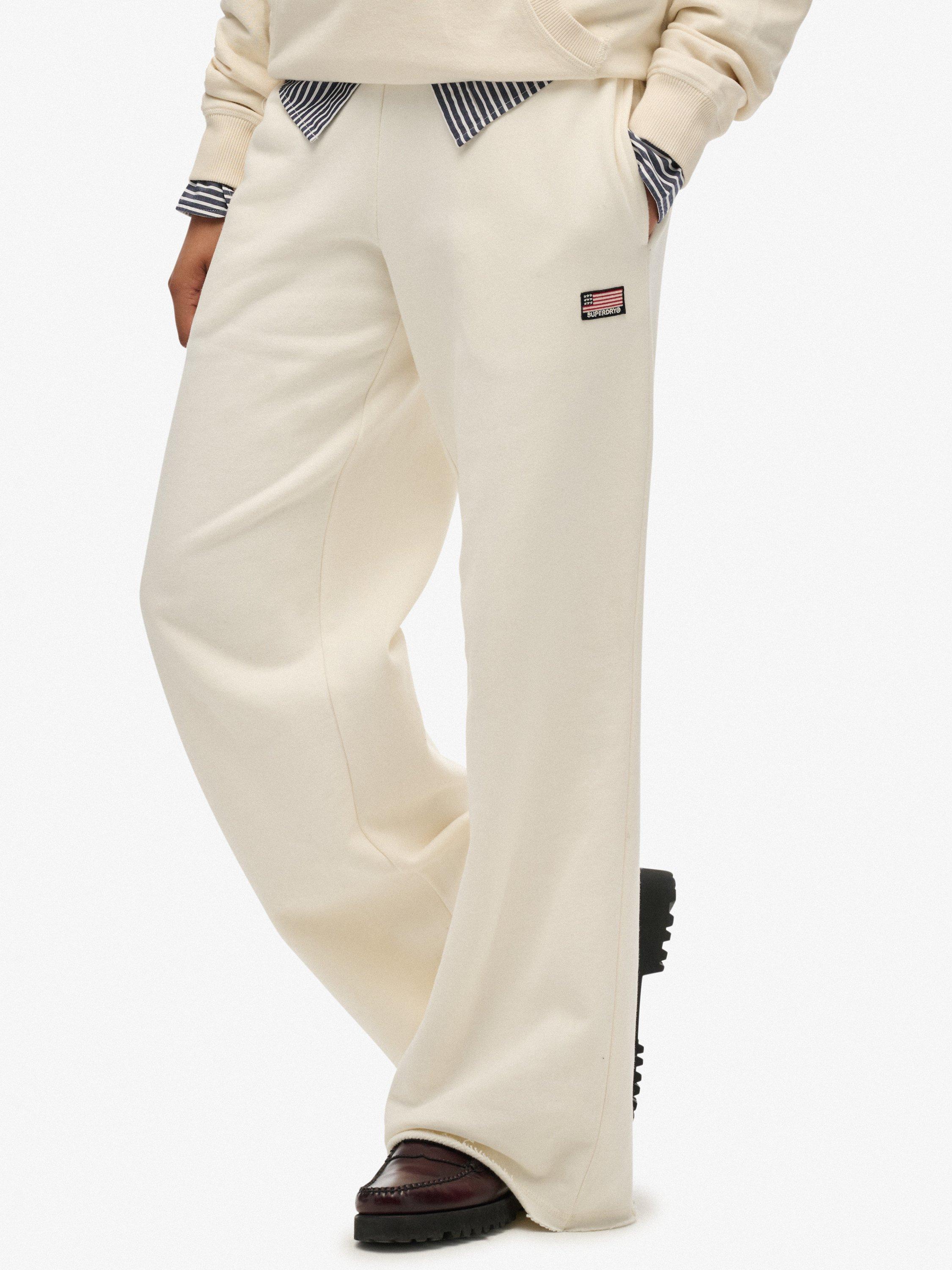 Product image 6 of 7, which shows Superdry Athletic Essentials Straight Leg Joggers, Off White, 6