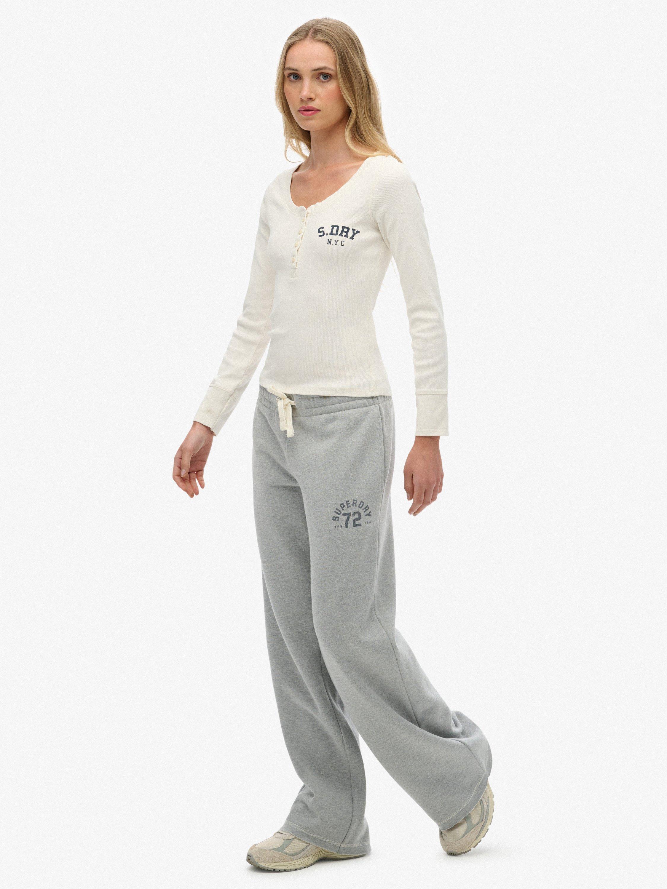Product image 3 of 7, which shows Superdry Athletic Essentials Straight Leg Joggers, Grey Marl, 6