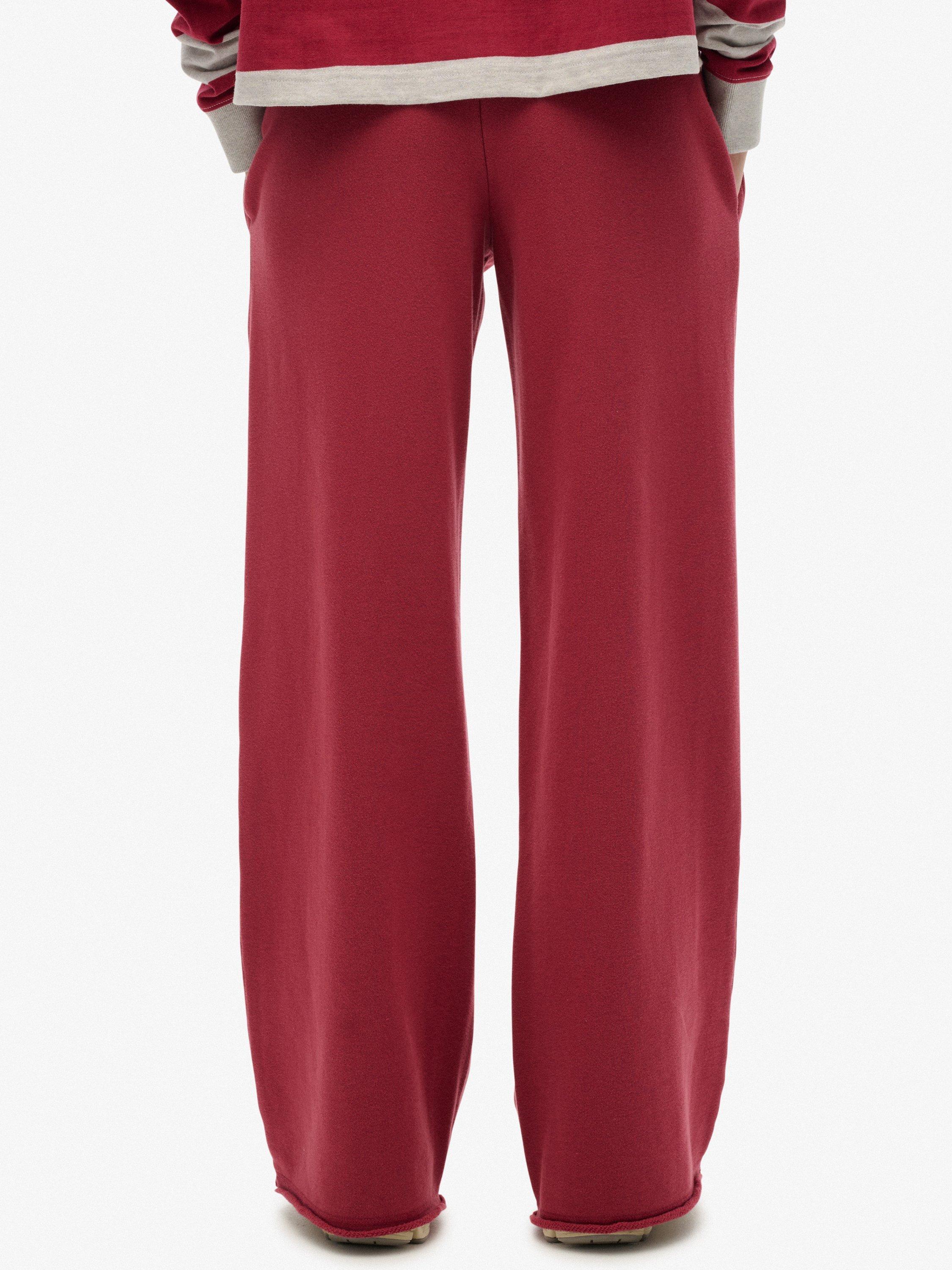 Product image 4 of 7, which shows Superdry Athletic Essentials Straight Leg Joggers, Bordeaux Red, 8