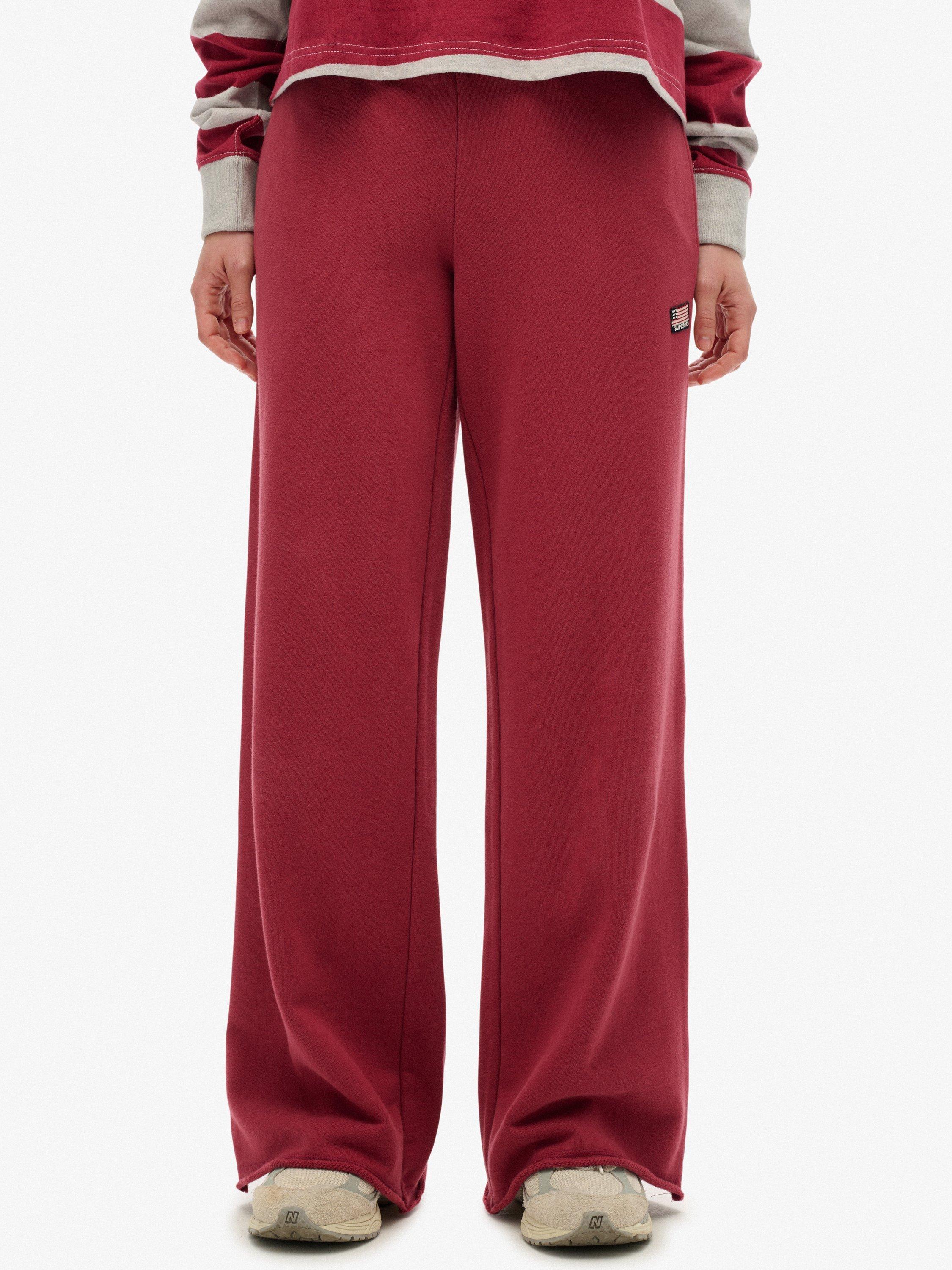Product image 5 of 7, which shows Superdry Athletic Essentials Straight Leg Joggers, Bordeaux Red, 8