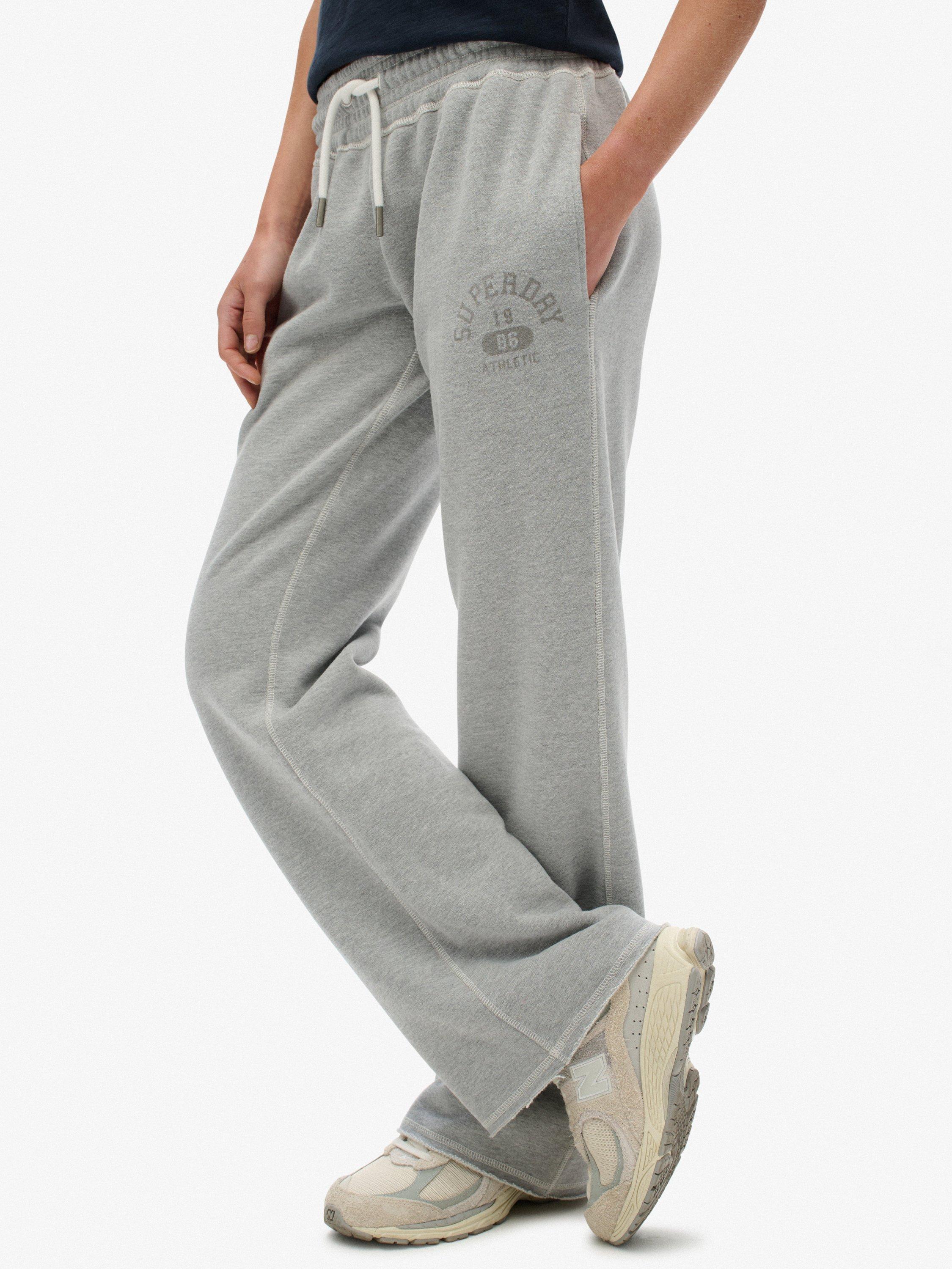Product image 6 of 7, which shows Superdry Athletic Print Flare Joggers, Grey Marl, 6