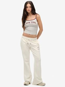 Superdry Athletic Print Flare Joggers, Off White, Off White
