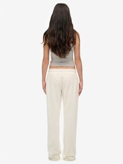 Superdry Athletic Print Flare Joggers, Off White - view 2, Off White