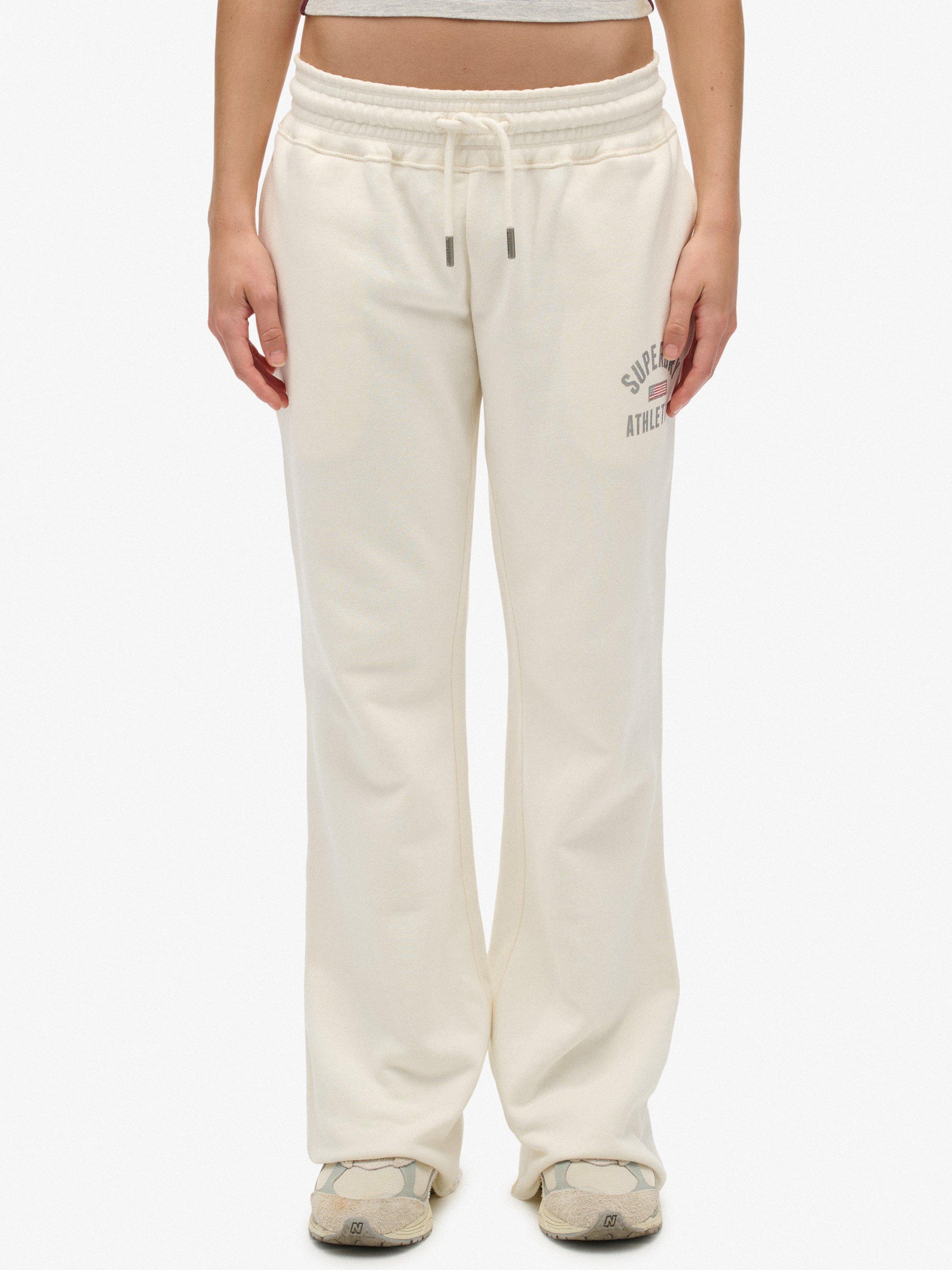 Product image 5 of 7, which shows Superdry Athletic Print Flare Joggers, Off White, 8