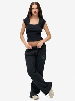 Superdry Athletic Print Flare Joggers, Eclipse Navy, Eclipse Navy