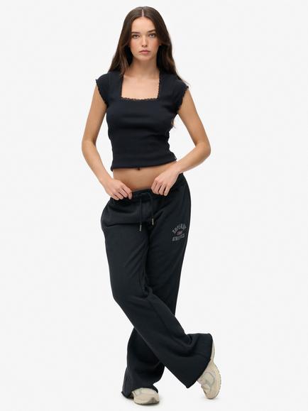 Superdry Athletic Print Flare Joggers, Eclipse Navy, Eclipse Navy