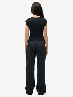 Superdry Athletic Print Flare Joggers, Eclipse Navy - view 2, Eclipse Navy