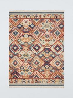 John Lewis Amina Kelim Wool Rich Rug, Multi, Multi