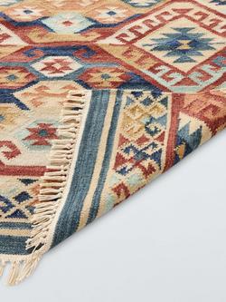 John Lewis Amina Kelim Wool Rich Rug, Multi - view 2, Multi