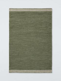 John Lewis Flatweave Border Wool Rich Rug, Green