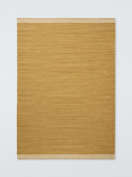 John Lewis Flatwoven Border Hand Woven Wool Rich Runner Rug, Ochre