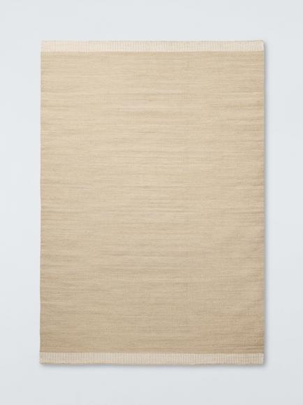 John Lewis Flatwoven Border Hand Woven Wool Rich Runner Rug, Neutral