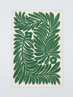 John Lewis x Anine Cecilie Iversen Zinnia Floral Hand Tufted Pure Wool Rug, Green, Green